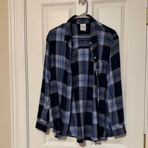 GAP Navy and White Checkered Shirt